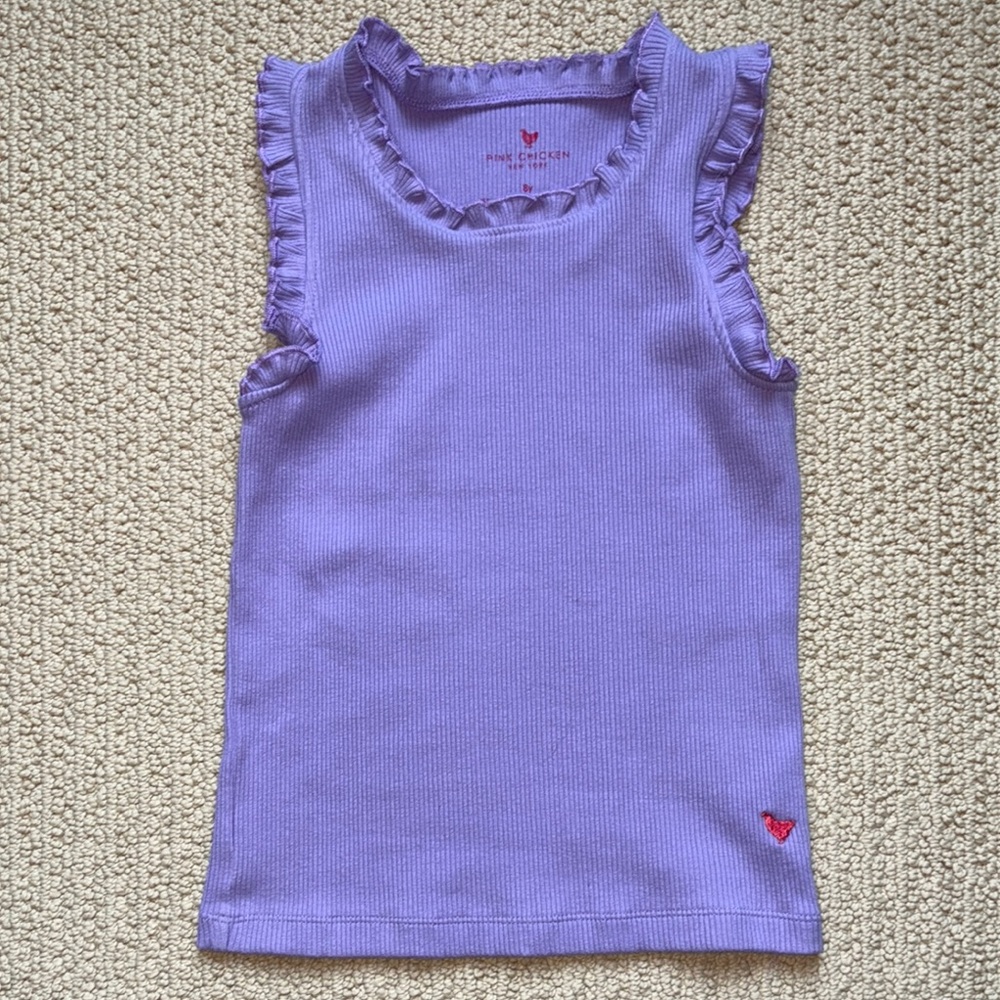 Pink Chicken Lavender Ruffle Tank Top size 8